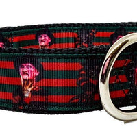 Freddy Krueger dog collar handmade adjustable buckle 1" or 5/8" wide or leash