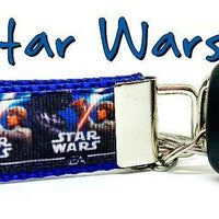 Star Wars Key Fob Wristlet Keychain 1"wide Zipper pull Camera strap handmade - Furrypetbeds