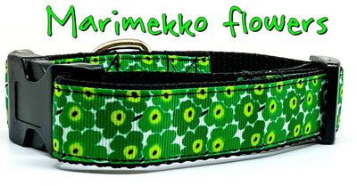 Marimekko Flowers dog collar handmade adjustable buckle 1