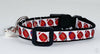 Football cat or small dog collar 1/2" wide adjustable handmade bell leash - Furrypetbeds