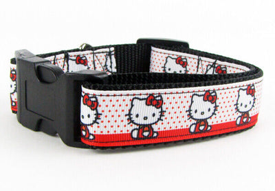 Hello Kitty dog collar handmade adjustable buckle collar 1