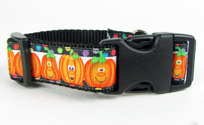 Halloween Pumpkins dog collar handmade, adjustable, buckle collar 1