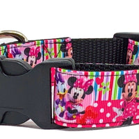 Minnie Mouse Dog collar handmade adjustable buckle collar 1" wide or leash Petcollarshandmade