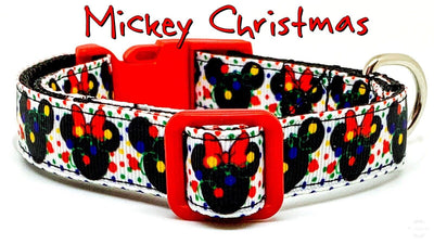 Mickey Christmas dog collar handmade adjustable buckle collar 5/8
