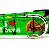 I Love Tacos dog collar handmade adjustable buckle collar 5/8" wide or leash