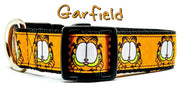 Garfield dog collar handmade adjustable buckle collar 1" wide or leash movie Petcollarshandmade