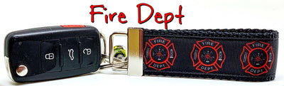 Fire Dept. Key Fob Wristlet Keychain 1 1/4