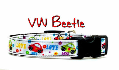 VW Beetle dog collar handmade adjustable buckle collar 5/8