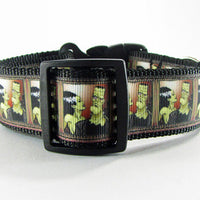 Frankenstein dog collar handmade adjustable buckle collar 1" wide or leash