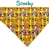 Scooby Doo Dog Bandana, Over the Collar dog bandana, Dog collar bandana cartoon