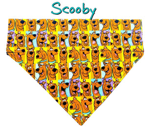 Scooby Doo Dog Bandana, Over the Collar dog bandana, Dog collar bandana cartoon Petcollarshandmade