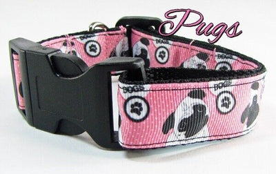 Pugs dog collar Handmade adjustable buckle collar 1