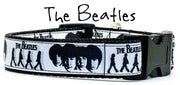 The Beatles dog collar handmade adjustable buckle 1" or 5/8" wide or leash Petcollarshandmade