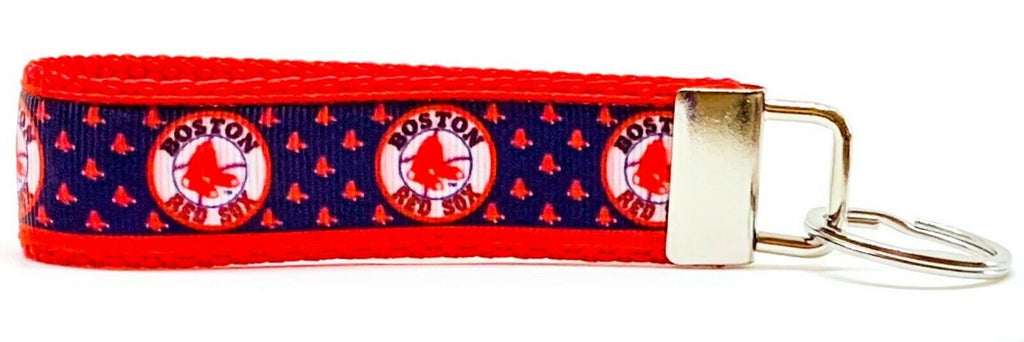 Boston Red Sox Key Fob Wristlet Keychain 1"wide Zipper pull Camera strap - Furrypetbeds