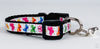 Butterflies cat or small dog collar 1/2" wide adjustable handmade bell or leash