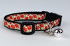 Poppies cat or small dog collar 1/2" wide adjustable handmade bell or leash