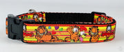 Garfield dog collar handmade adjustable buckle collar 1" or 5/8" wide or leash Petcollarshandmade