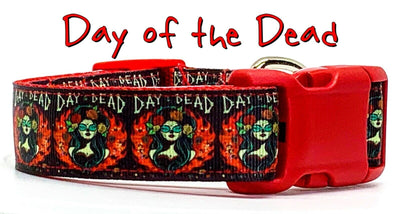Day of the Dead dog collar handmade adjustable buckle collar 1