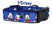 Mickey Mouse dog collar handmade adjustable buckle collar 1" wide or leash Petcollarshandmade