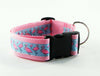 Supergirl dog collar handmade adjustable buckle 1" or 5/8" wide or leash pink