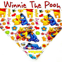 Winnie The Pooh Dog Bandana, Over the Collar dog bandana, Dog collar bandana