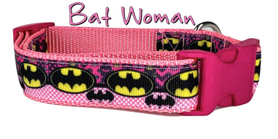 Bat Woman dog collar handmade adjustable buckle collar 1