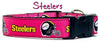 Steelers girl dog collar handmade adjustable buckle 1" or 5/8" wide or leash Petcollarshandmade