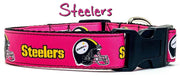 Steelers girl dog collar handmade adjustable buckle 1" or 5/8" wide or leash