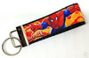 Spiderman Paint Key Fob Wristlet Keychain 1 1/4"wide Zipper pull Camera strap Petcollarshandmade