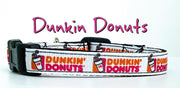 Dunkin Donuts cat or small dog collar 1/2"wide adjustable handmade bell or leash Petcollarshandmade