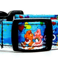 Care Bears dog collar handmade  adjustable buckle collar 1" or 5/8"wide or leash Petcollarshandmade