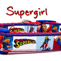 Supergirl dog collar handmade adjustable buckle collar 5/8" wide or leash Petcollarshandmade