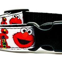 Elmo Sesame Street Dog collar handmade adjustable buckle collar 5/8"wide - Furrypetbeds