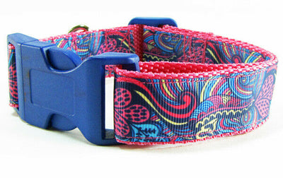 Paisley dog collar handmade adjustable buckle collar 1