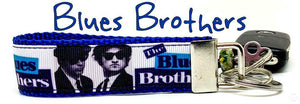 Blues Brothers Key Fob Wristlet Keychain 1"wide Zipper pull Camera strap - Furrypetbeds