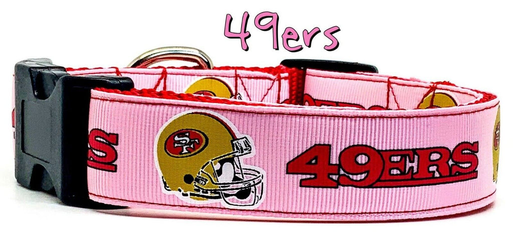 SF 49ERS girl dog collar handmade adjustable buckle 1' or 5/8' wide or