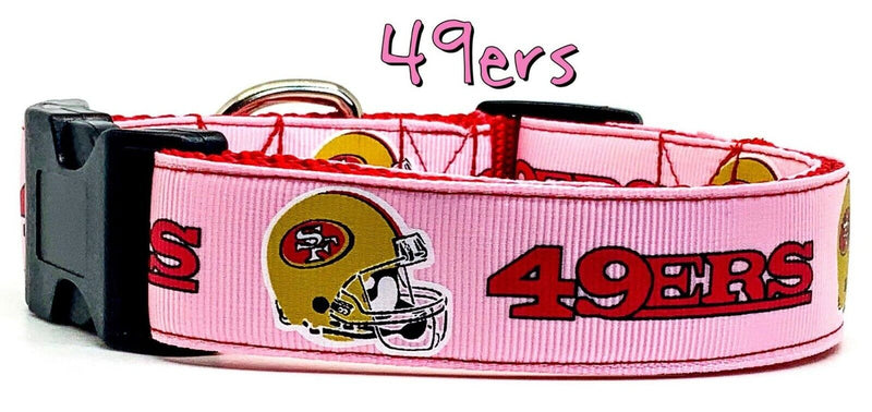 SF 49ers dog collar handmade adjustable buckle collar 5/8 wide or lea