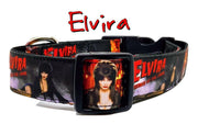 Elvira dog collar handmade adjustable buckle collar 1" or 5/8" wide or leash Petcollarshandmade