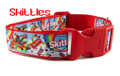 Skittles dog collar Handmade adjustable buckle collar 1