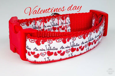 Valentine dog collar handmade adjustable buckle collar 1