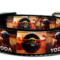 Baby Yoda dog collar handmade adjustable buckle 1"or5/8"wide or leash Star Wars