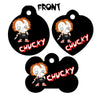 Pet ID Tag Chucky Personalized Custom Double Sided Pet Tag w/name & number - Furrypetbeds