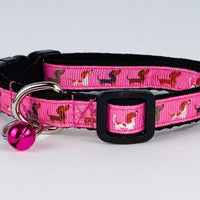 Dachshunds cat or small dog collar 1/2" wide adjustable handmade bell or leash