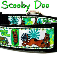 Scooby Doo dog collar handmade adjustable buckle collar 1" wide or leash Petcollarshandmade