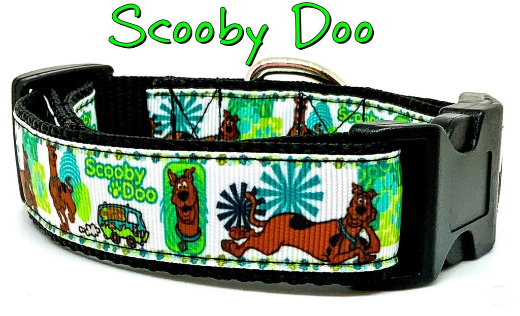 Scooby Doo dog collar handmade adjustable buckle collar 1" wide or leash Petcollarshandmade