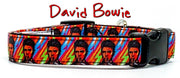 David Bowie dog collar handmade adjustable buckle collar 5/8" wide or leash Petcollarshandmade