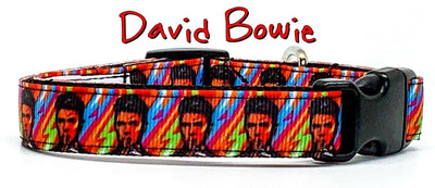 David Bowie dog collar handmade adjustable buckle collar 5/8