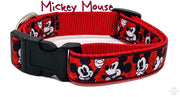 Mickey Mouse dog collar handmade adjustable buckle 1"or 5/8"wide or leash Petcollarshandmade