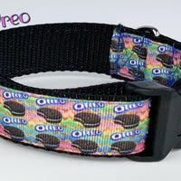 Oreo dog collar handmade 12.00 all sizes adjustable buckle collar 1"wide leash - Furrypetbeds