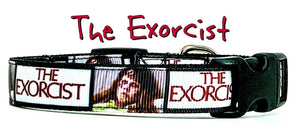 The Exorcist dog collar handmade adjustable buckle 5/8" wide or leash Movie Petcollarshandmade